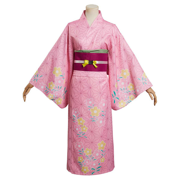 Demon Slayer Kamado Nezuko Cosplay Costume Summer Kimono Outfits Hallo ...