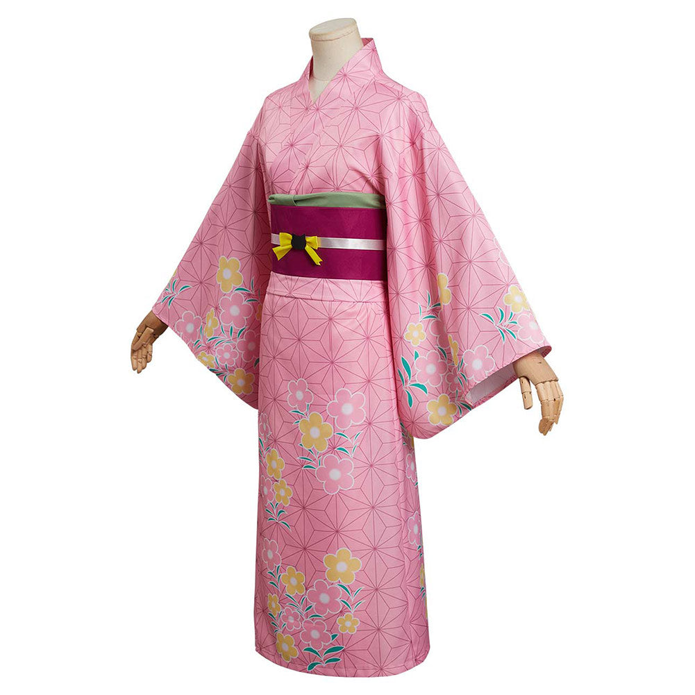 Demon Slayer Kamado Nezuko Cosplay Costume Summer Kimono Outfits Hallo ...