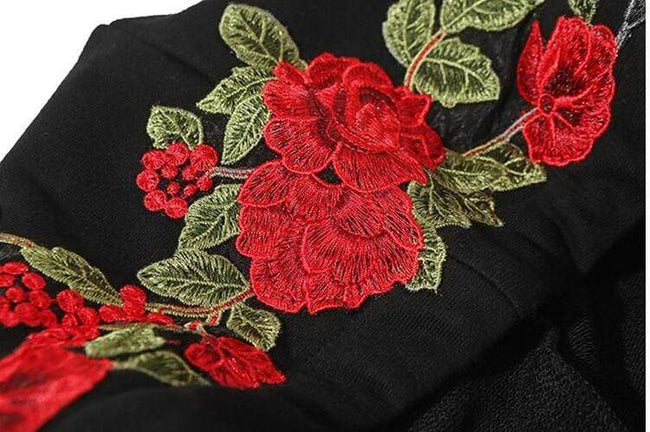 Embroidered Roses Hoodie - Ice Cold Lemonade Embroidered Roses Hoodie
