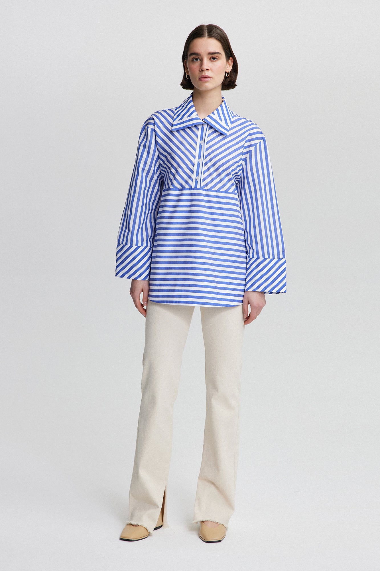 ASYMMETRIC STRIPED TUNIC WITH DETAIL