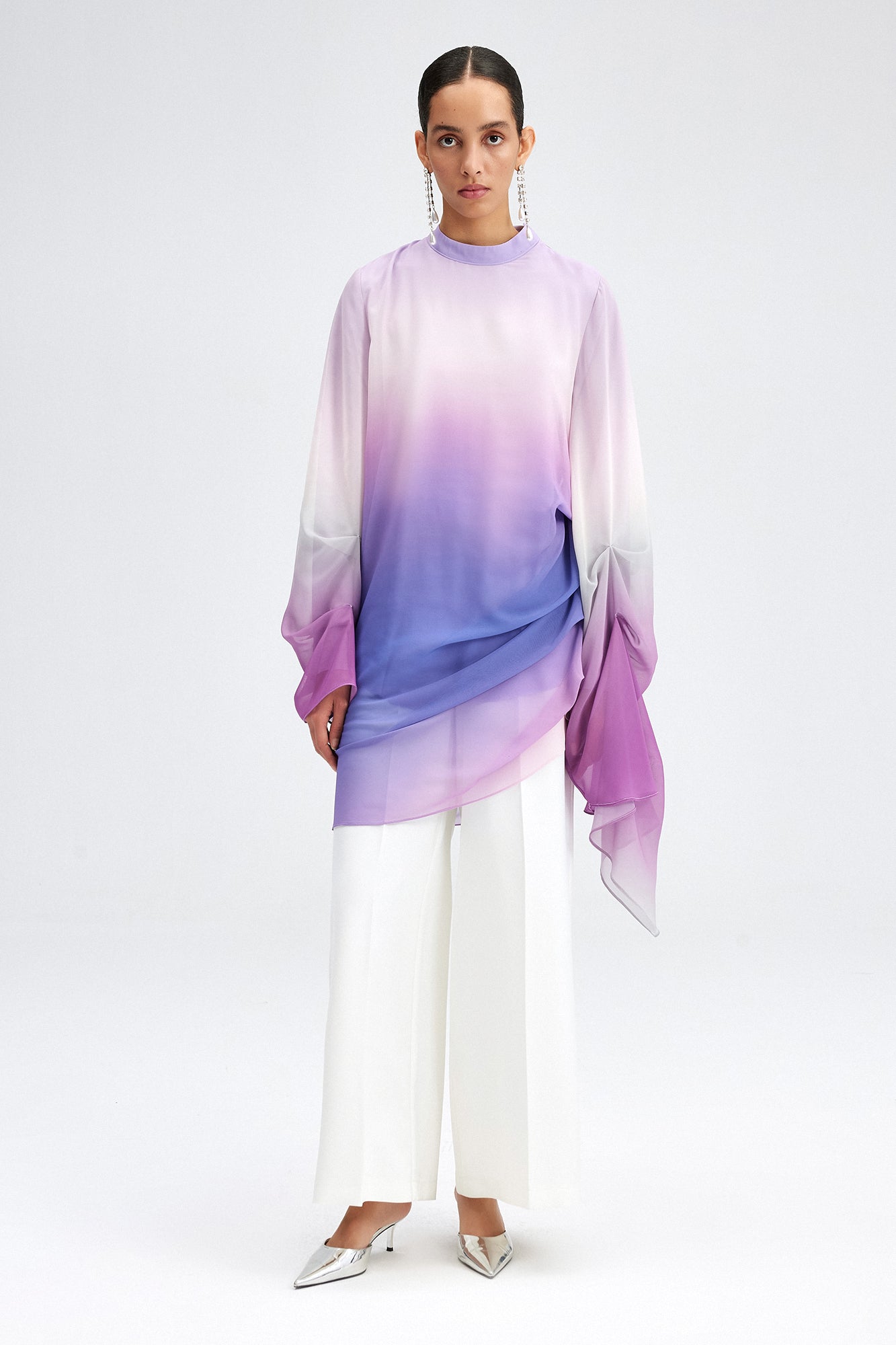 ASYMMETRIC CHIFFON TUNIC