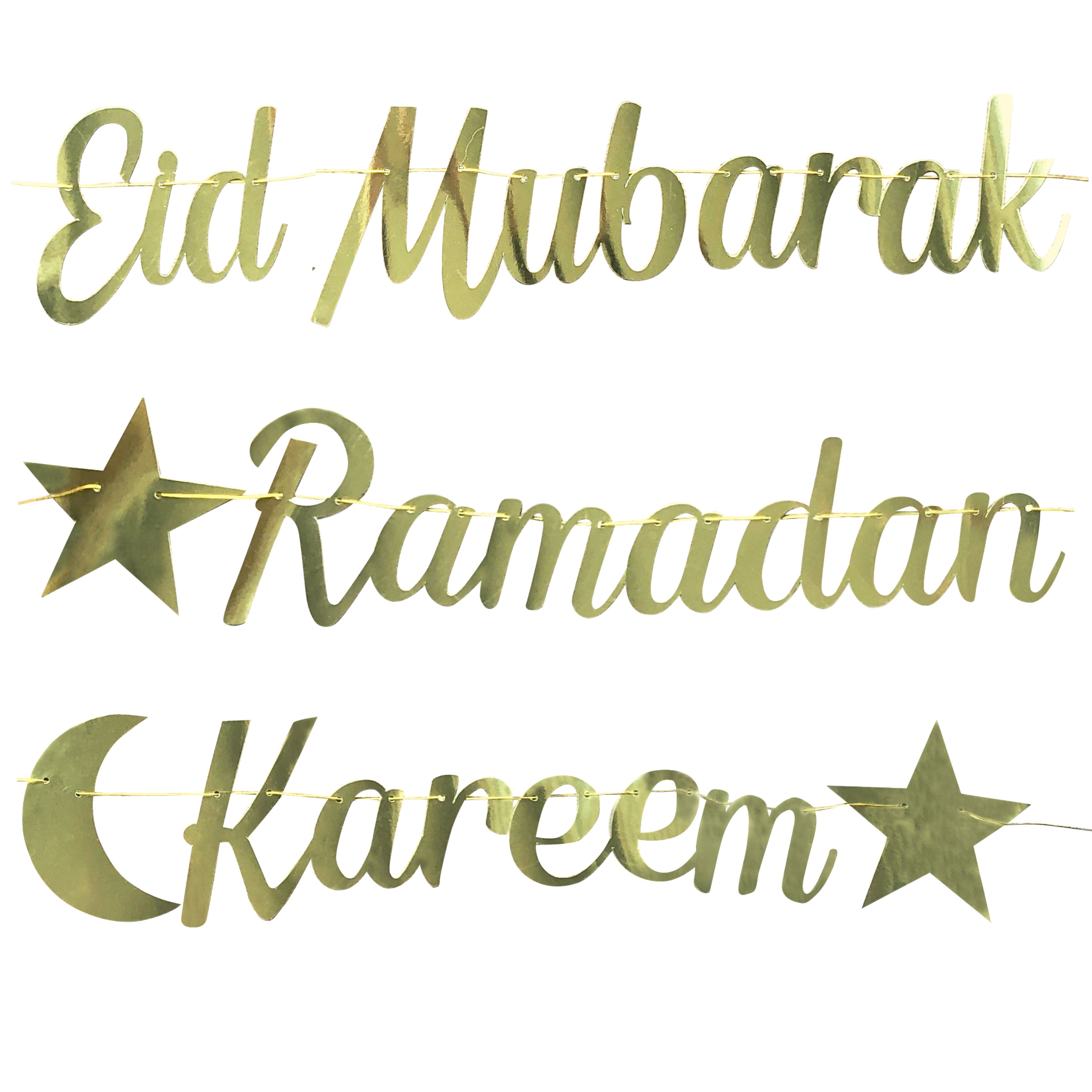 Gold Cursive Eid Mubarak And Ramadan Kareem Banner Also Sophia