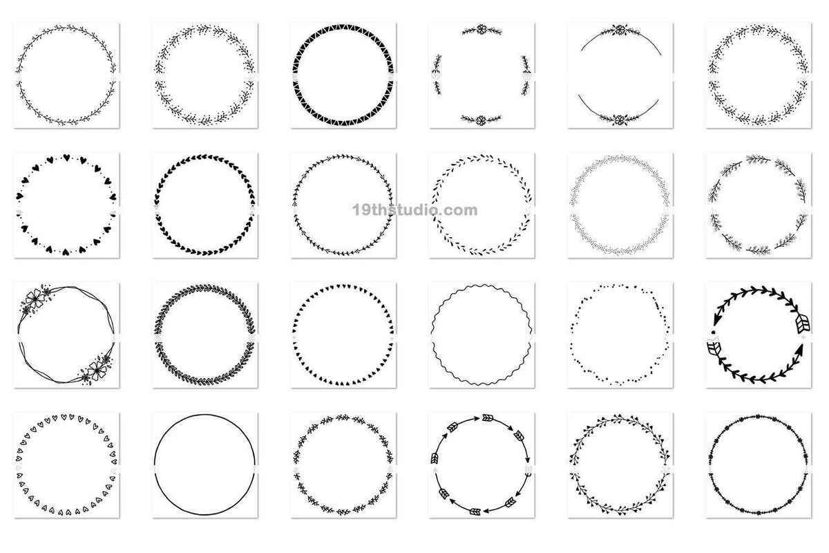 Download 100 Wreaths and Circles SVG | VB21 - Craft House SVG