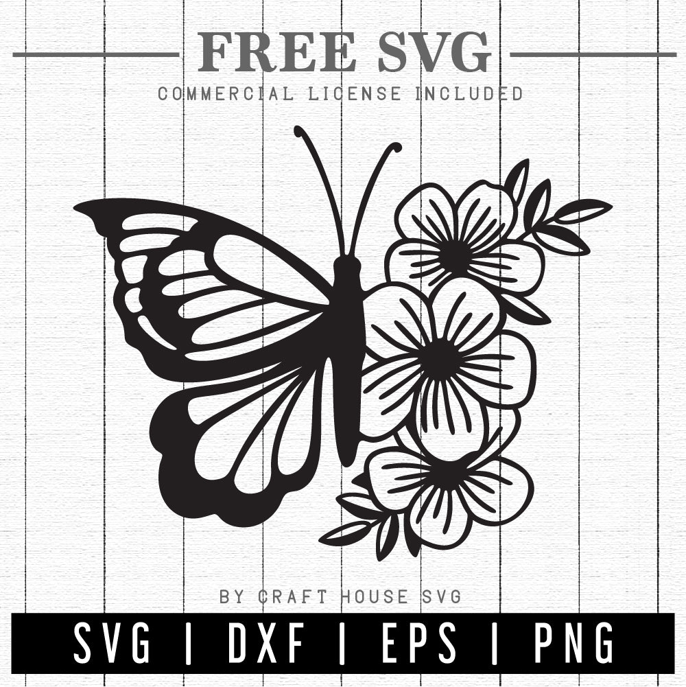 Download FREE Floral butterfly SVG - Craft House SVG