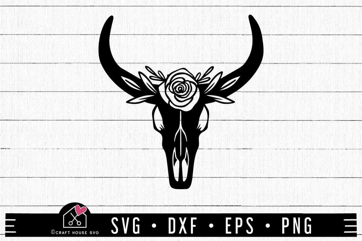 Download FREE Floral cow skull SVG - Craft House SVG