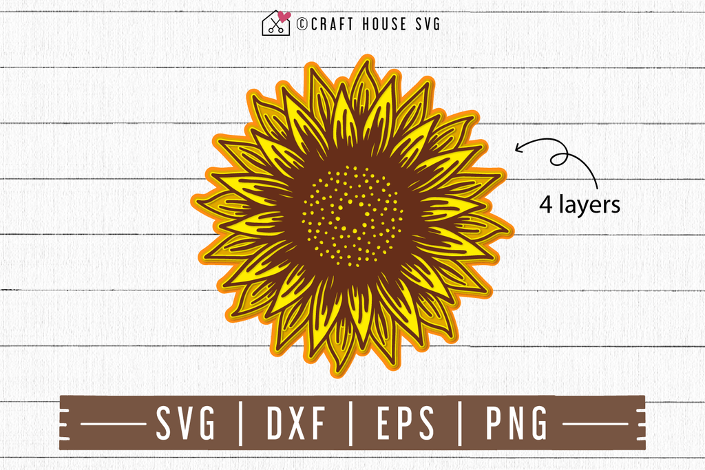 Download 3d Layered Sunflower Svg Craft House Svg