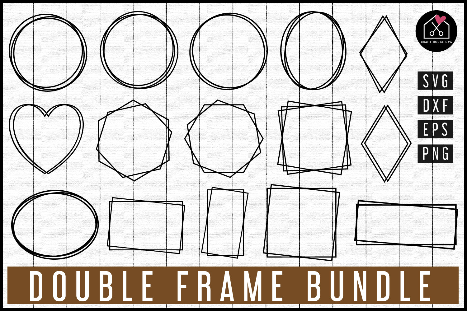 Double Frame SVG Bundle - Craft House SVG