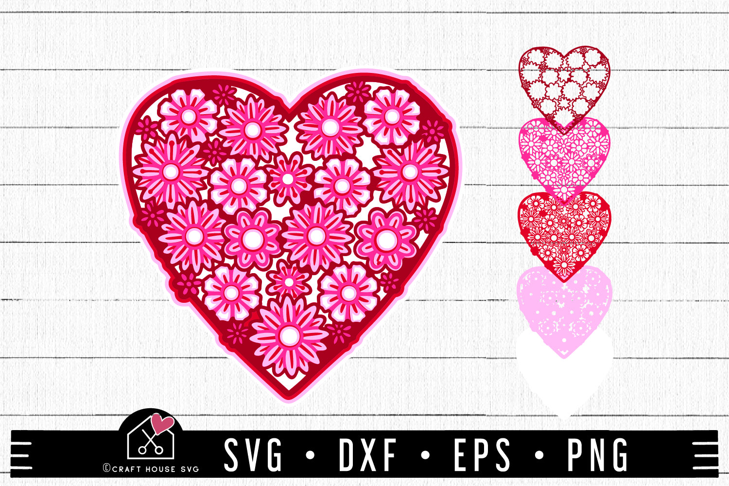 Download Free 3d Floral Heart Svg Valentine Svg Craft House Svg