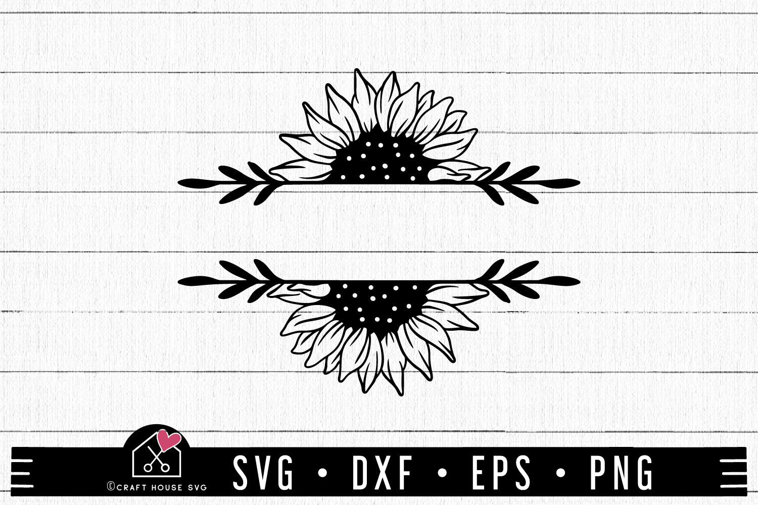 Free Sunflower Split Monogram Svg Sunflower Svg Craft House Svg