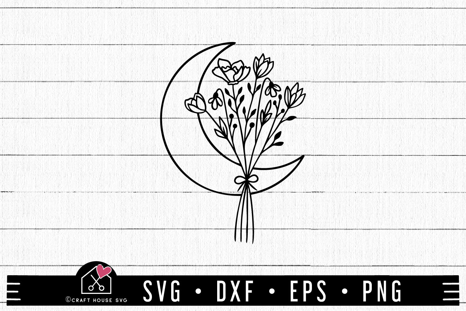 Download Free Moon Wildflowers Svg Flowers Svg Craft House Svg