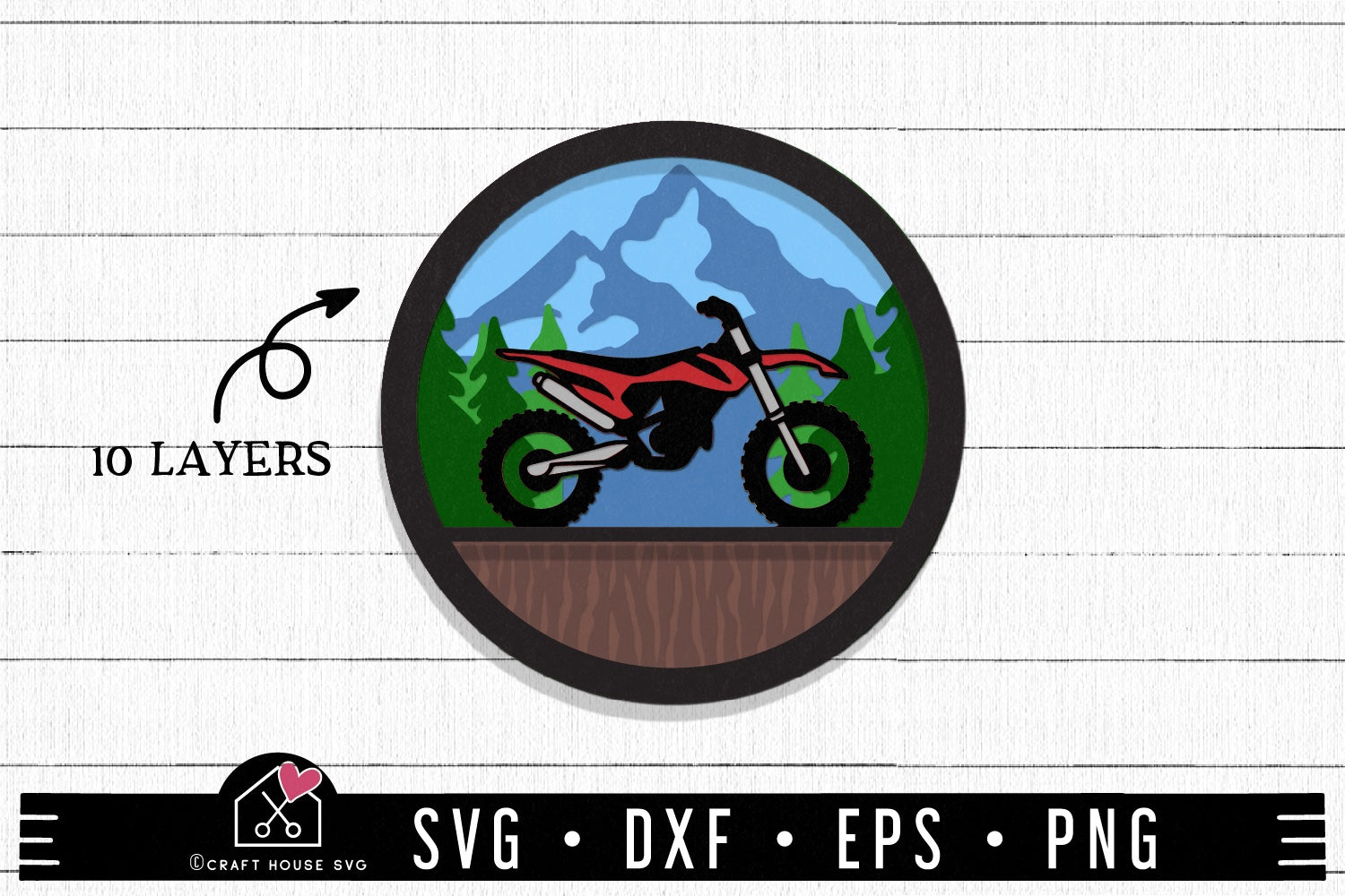 Download Free 3d Layered Dirt Bike Svg Cut File Motorcycle Svg File Craft House Svg