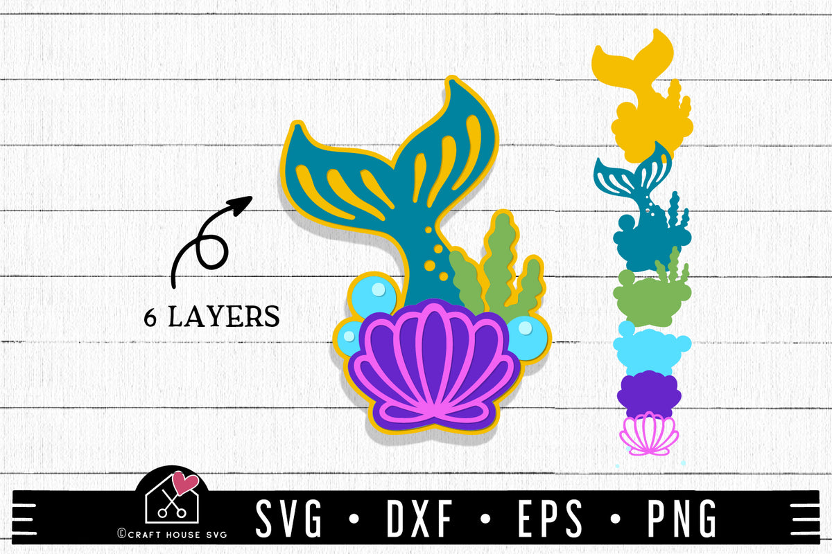 Download FREE 3D Layered Mermaid Tail SVG cut file - Craft House SVG