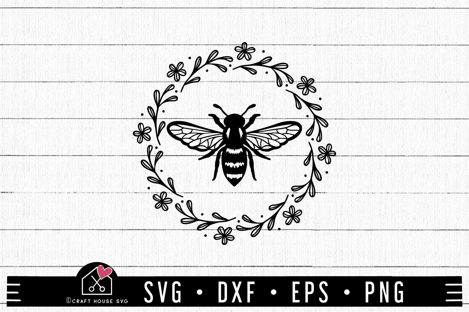 Download Free Bee Floral Frame Svg Cut File Craft House Svg