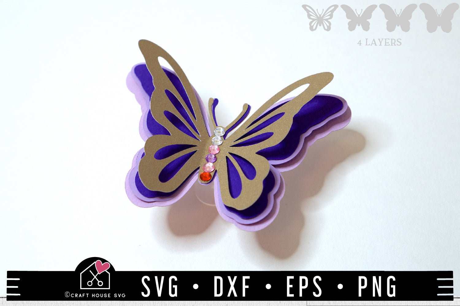 Download Free 3d Layered Butterfly Svg Cut File Craft House Svg