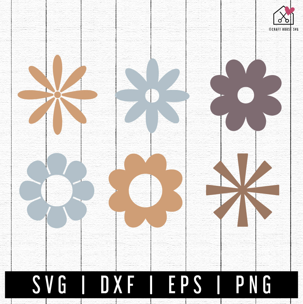 FREE Retro Flowers SVG Groovy Cut File - Craft House SVG