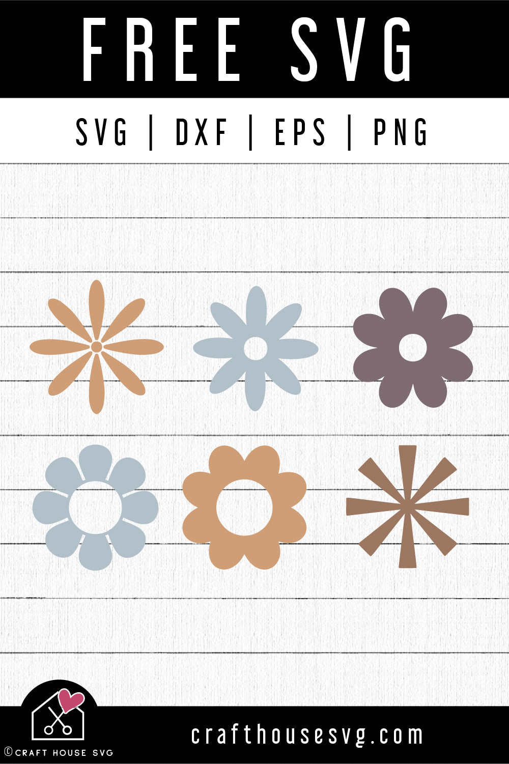 FREE Retro Flowers SVG Groovy Cut File - Craft House SVG