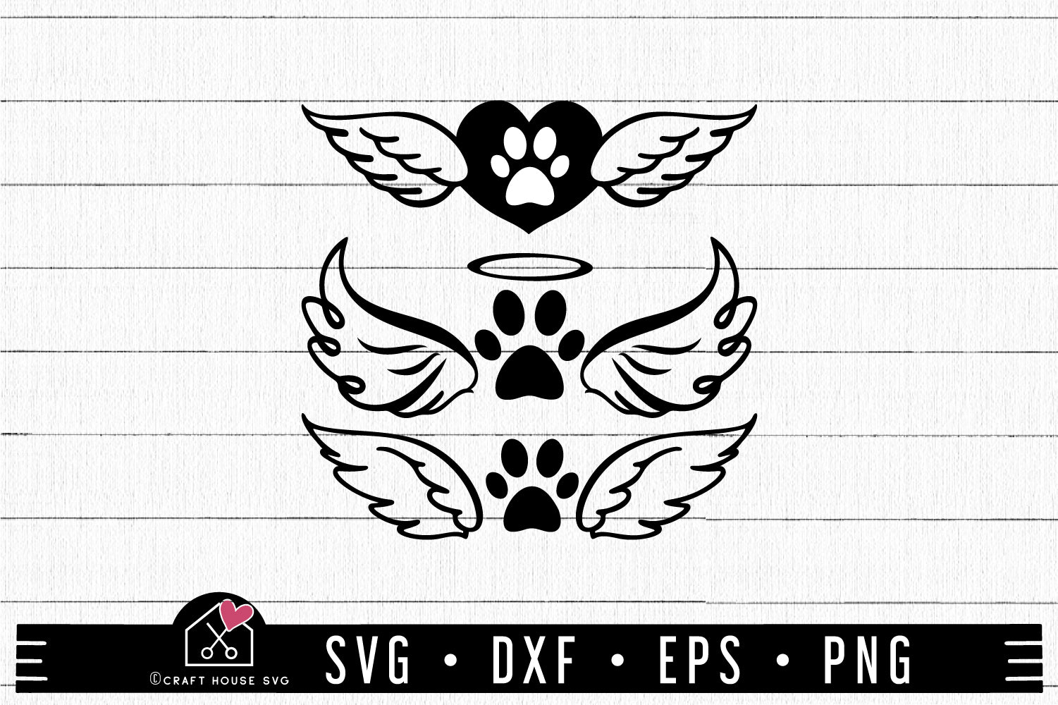 FREE Paw Wings SVG Pet Dog Memorial Cut File - Craft House SVG