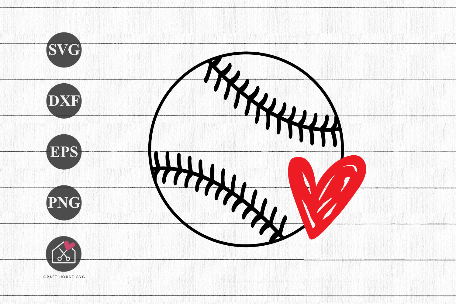 FREE Baseball Heart SVG Sketchy Heart Baseball Cut File - Craft House SVG