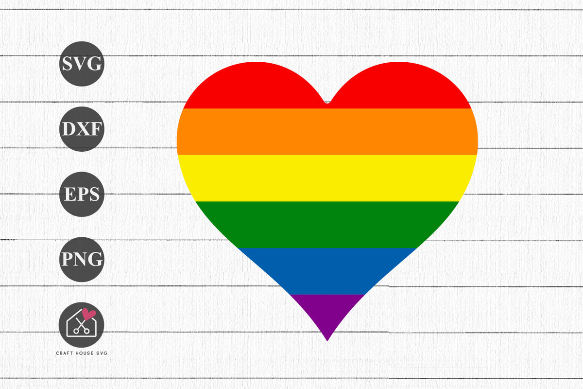 FREE Pride Flag Heart SVG Pride Shirt Design Cut Files - Craft House SVG