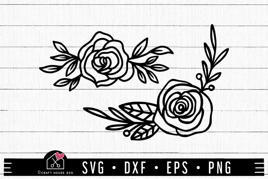 One Line Roses Set, Rose Flower Line Art, Abstract Rose SVG