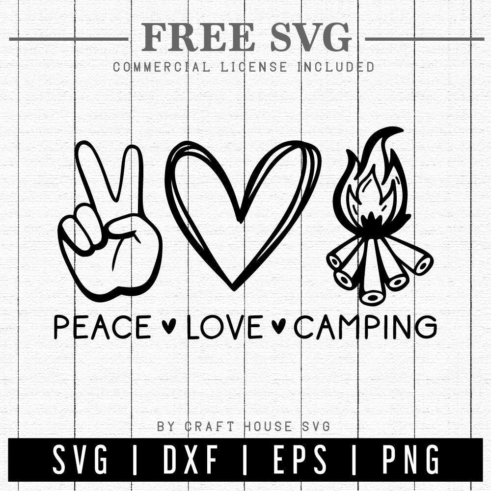 Download FREE Peace love camping SVG cut file - Craft House SVG