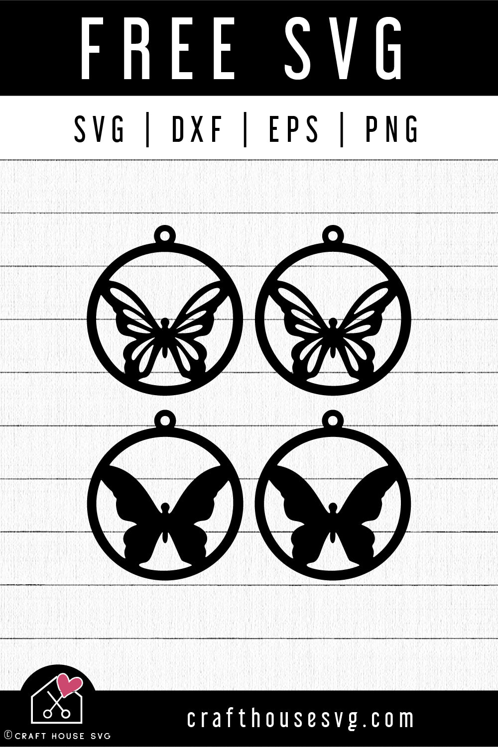 Download Free Butterfly Earrings Svg File Earrings Necklace Svg Craft House Svg