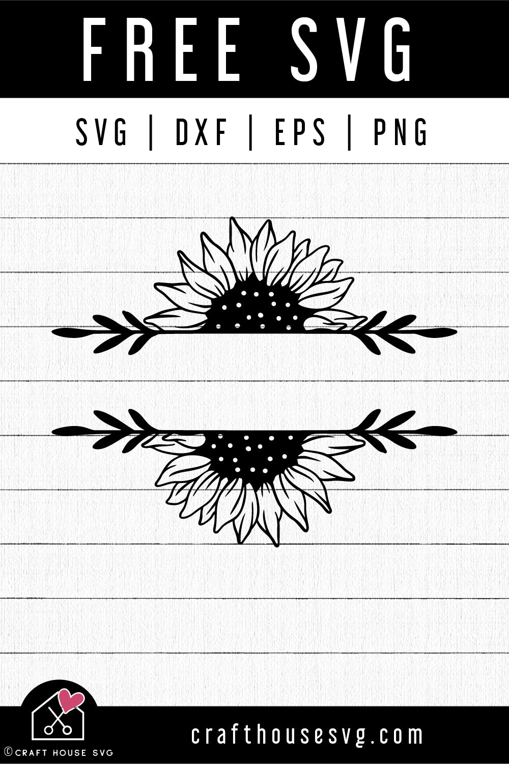 Download Free Sunflower Split Monogram Svg Sunflower Svg Craft House Svg
