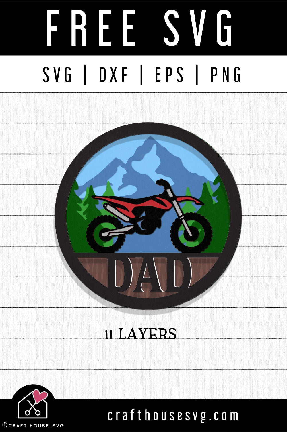 Download Free 3d Layered Dirt Bike Dad Svg Cut File Motorcycle Svg Craft House Svg
