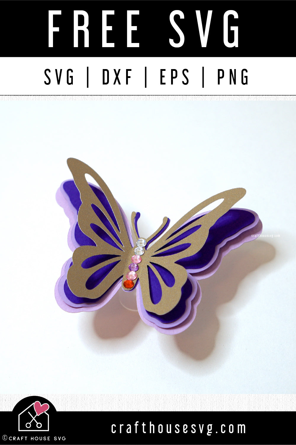 Free 3d Layered Butterfly Svg Cut File Craft House Svg