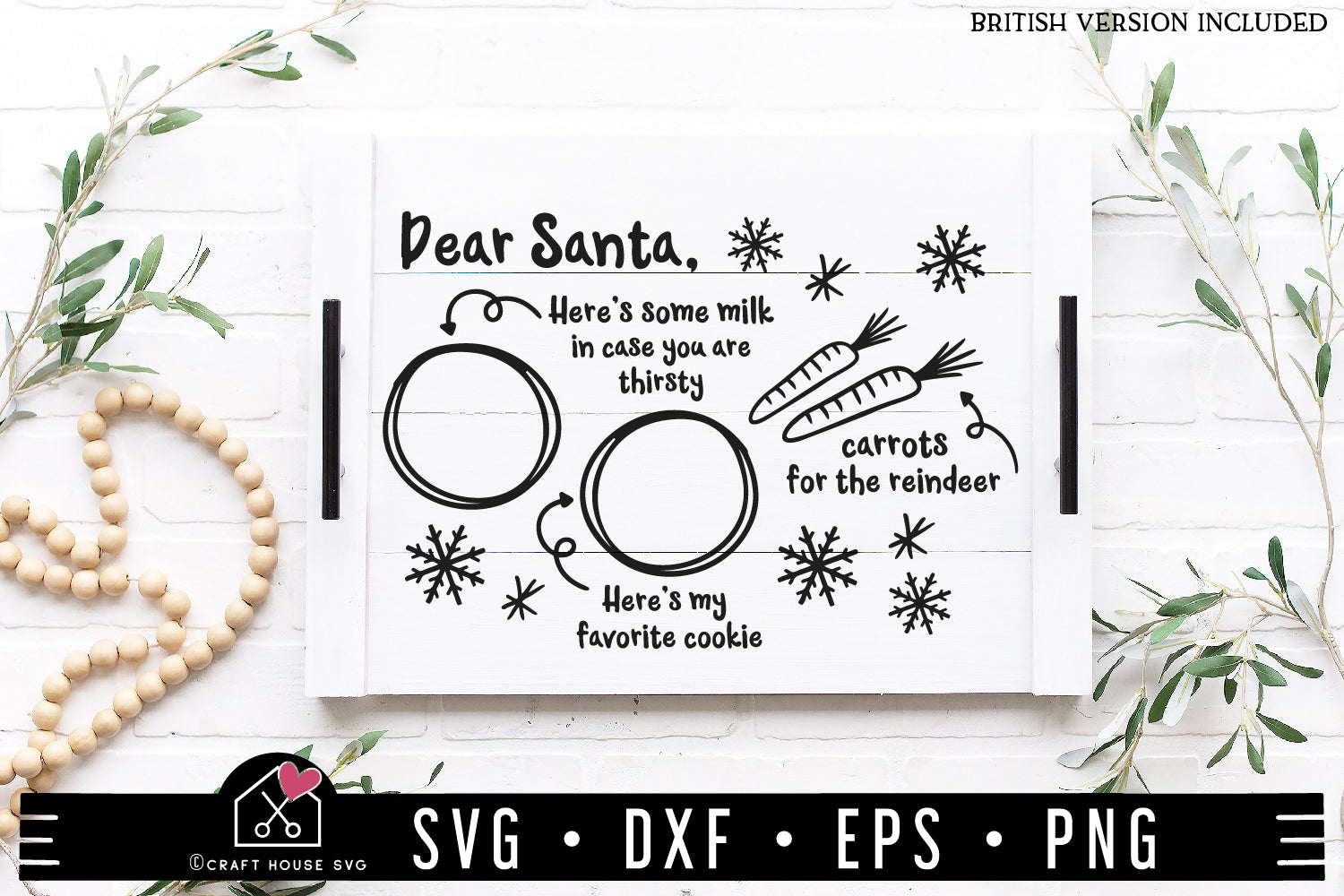 Christmas Santa Tray SVG Milk and cookies for Santa SVG - Craft House SVG