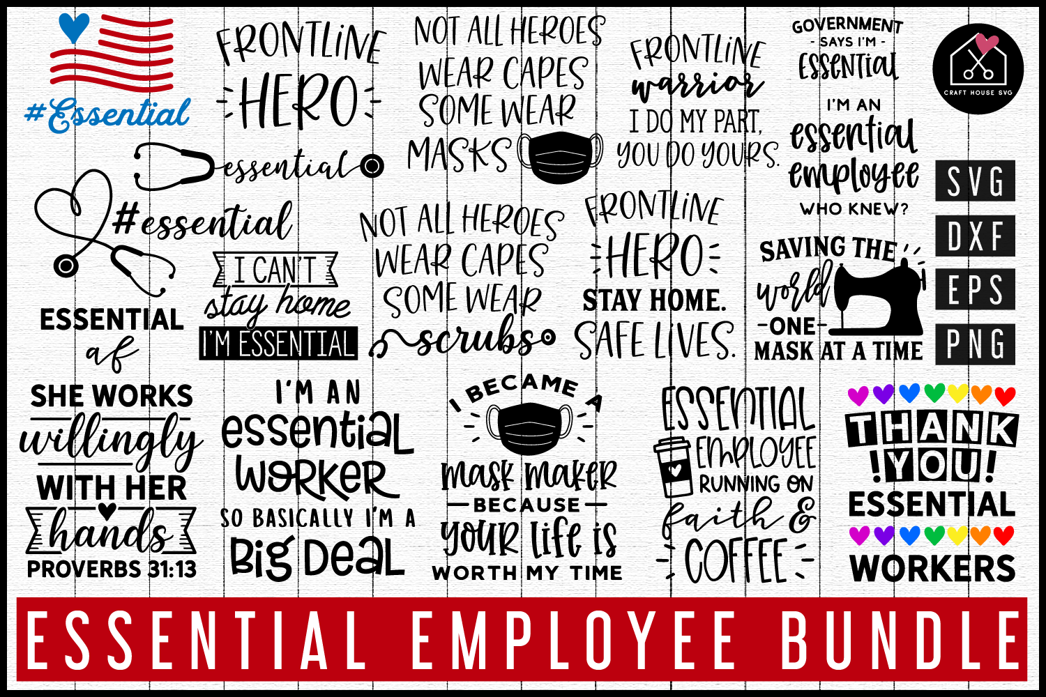 Essential Employee Svg Bundle Mb77 Craft House Svg