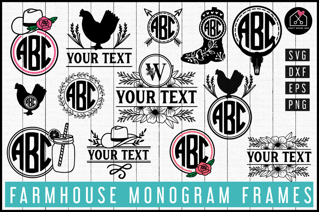 Download Farmhouse Monogram Frames Svg Bundle Mb73 Craft House Svg