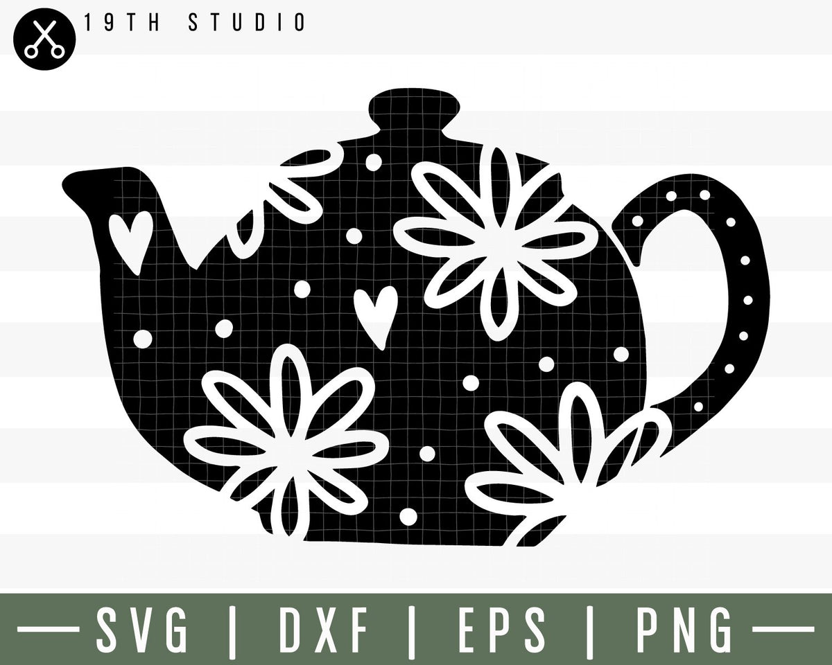 Download Floral tea pot SVG | M30F4 - Craft House SVG