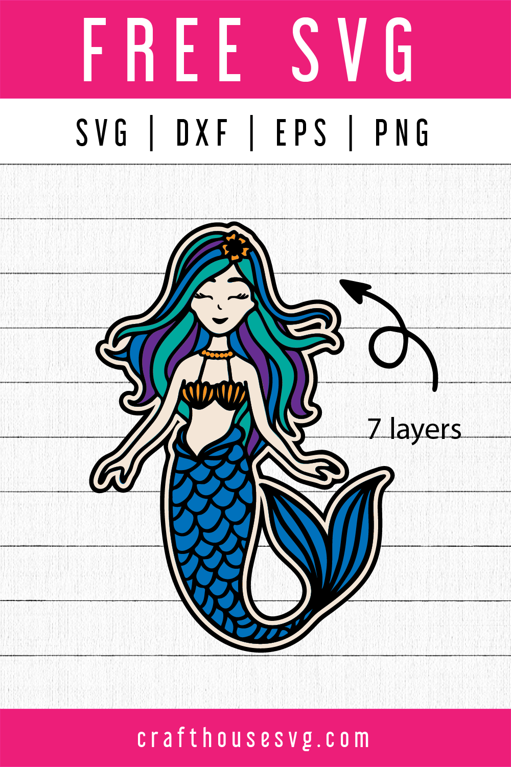 Free 3d Layered Mermaid Svg Fb105 Craft House Svg