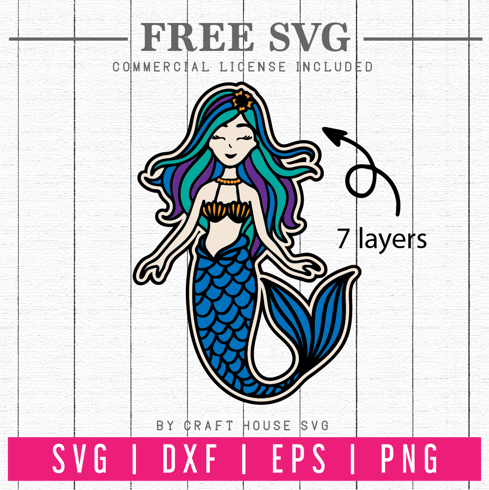 Download FREE 3D Layered Mermaid SVG | FB105 - Craft House SVG