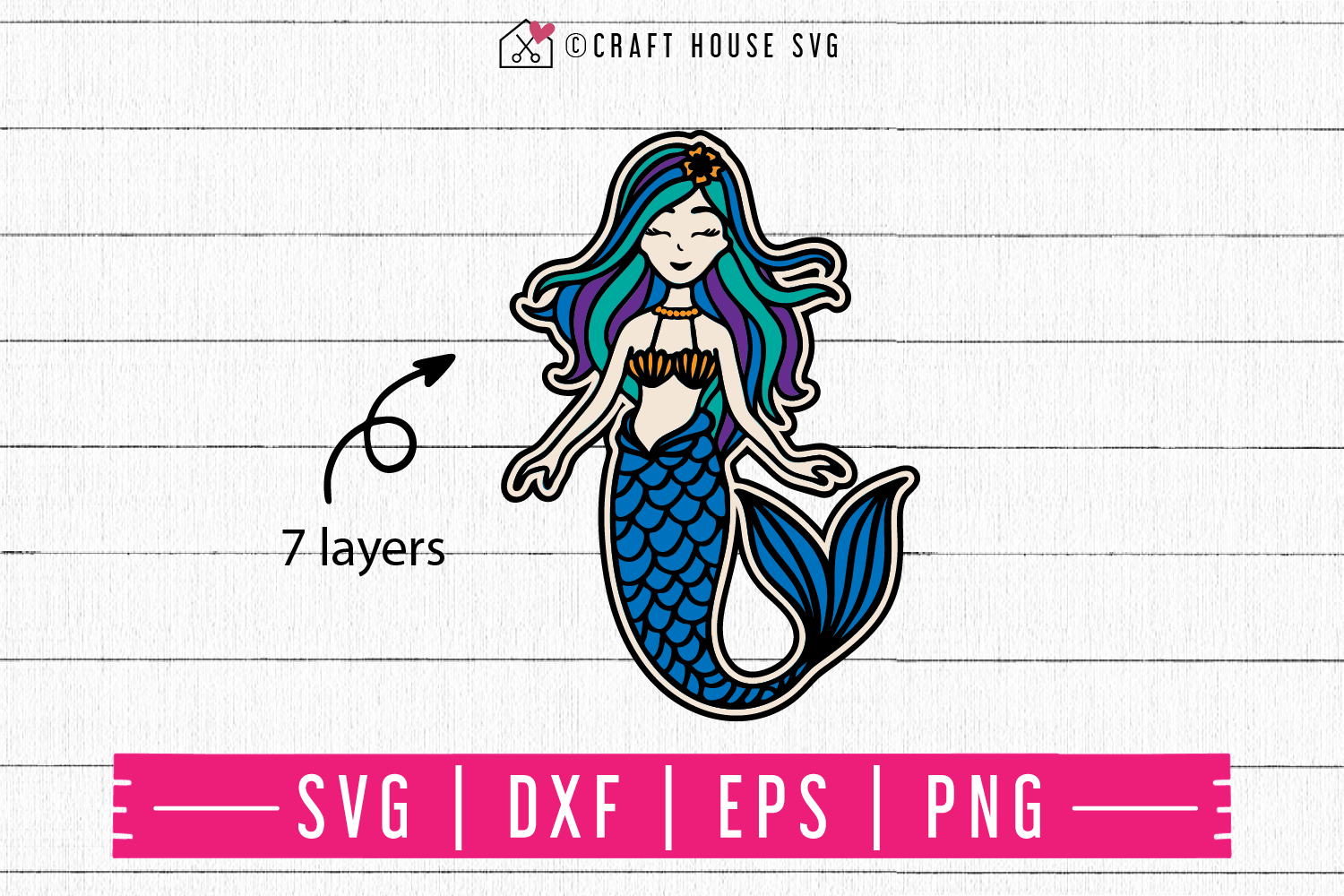 Download FREE 3D Layered Mermaid SVG | FB105 - Craft House SVG