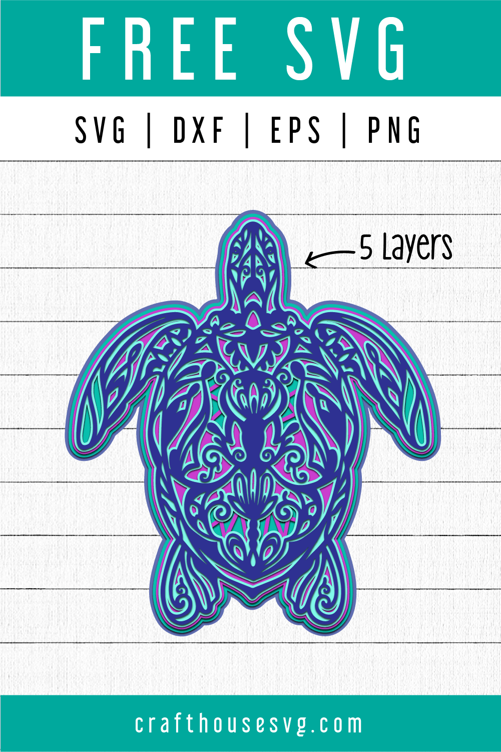 Download FREE 3D Turtle Layered Mandala SVG | FB89 - Craft House SVG