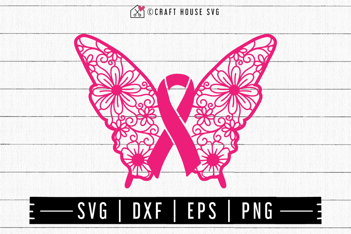 Download FREE Awareness ribbon butterfly mandala SVG - Craft House SVG