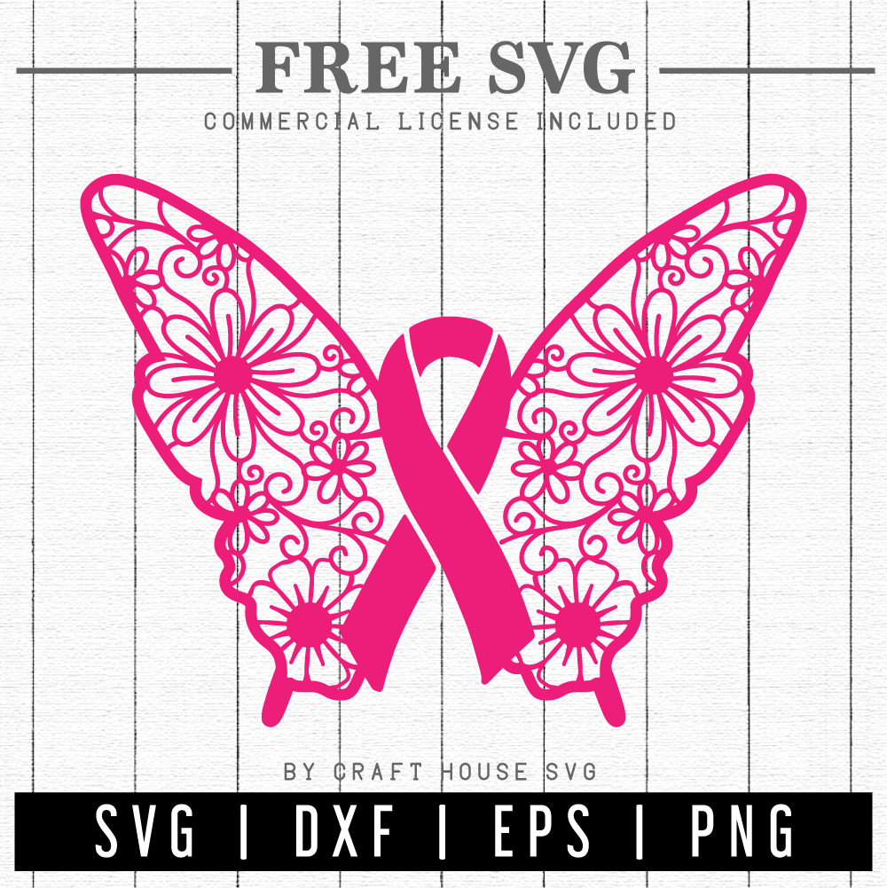 Download FREE Awareness ribbon butterfly mandala SVG - Craft House SVG