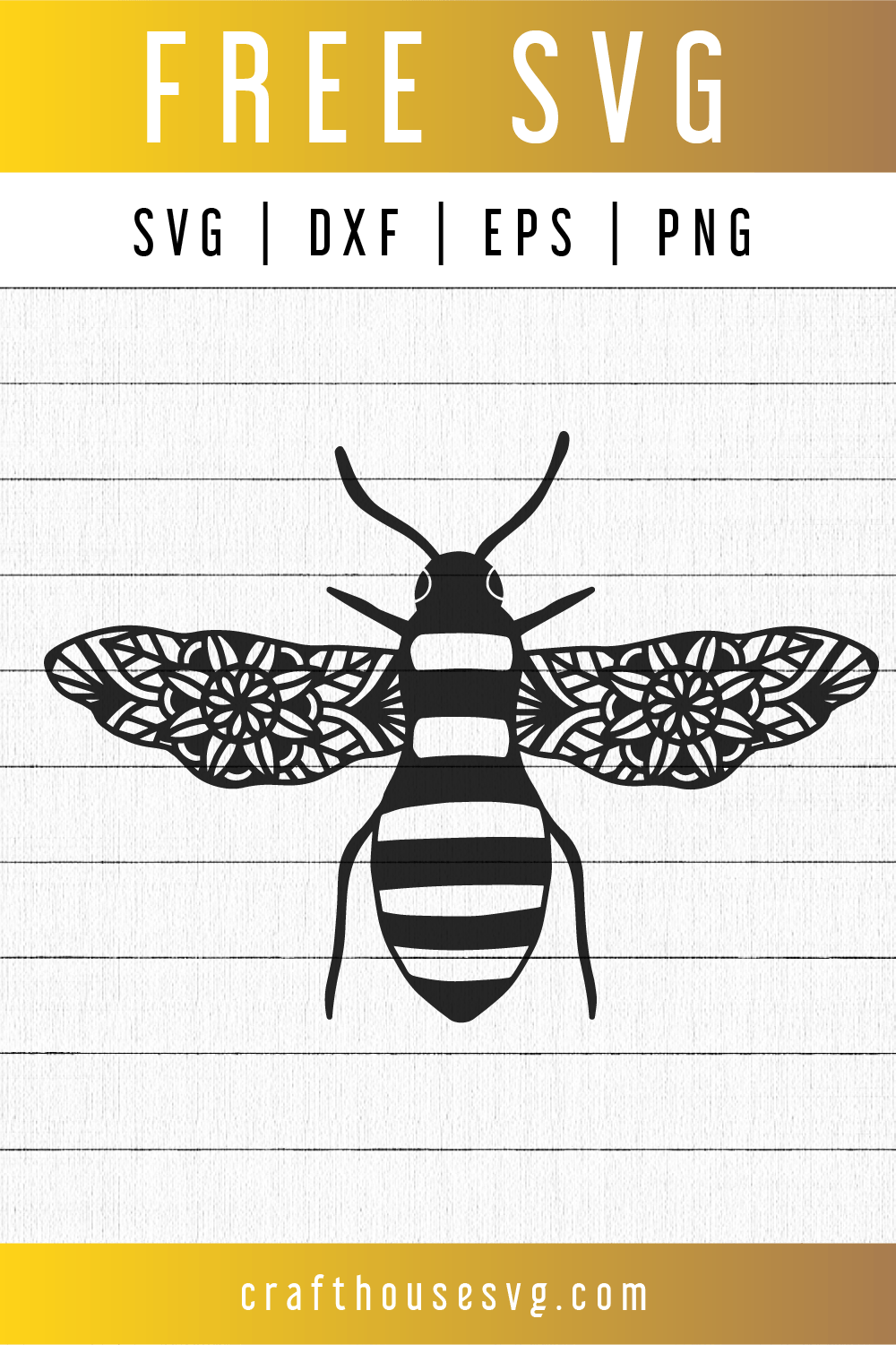 Free Bee Mandala Svg Fb86 Craft House Svg