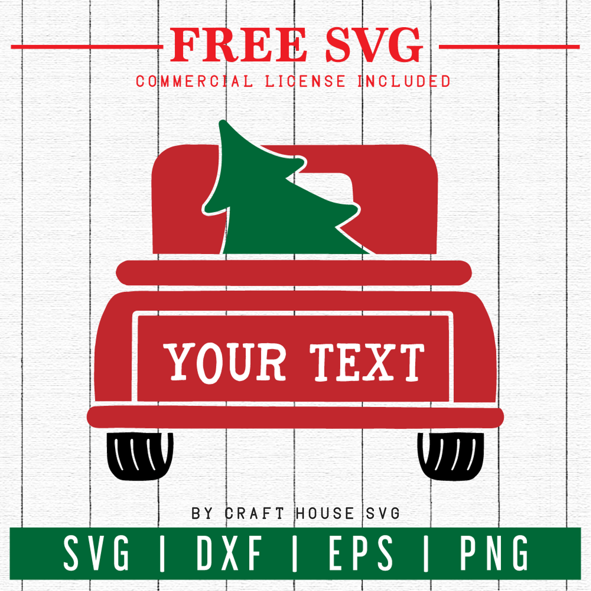 Download FREE | Christmas Truck Rear View SVG | FB13 - Craft House SVG