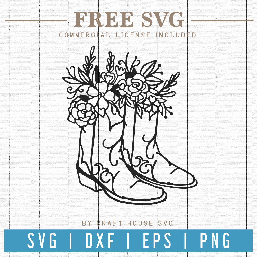Free Floral Cowboy Boots SVG | FB75 - Craft House SVG