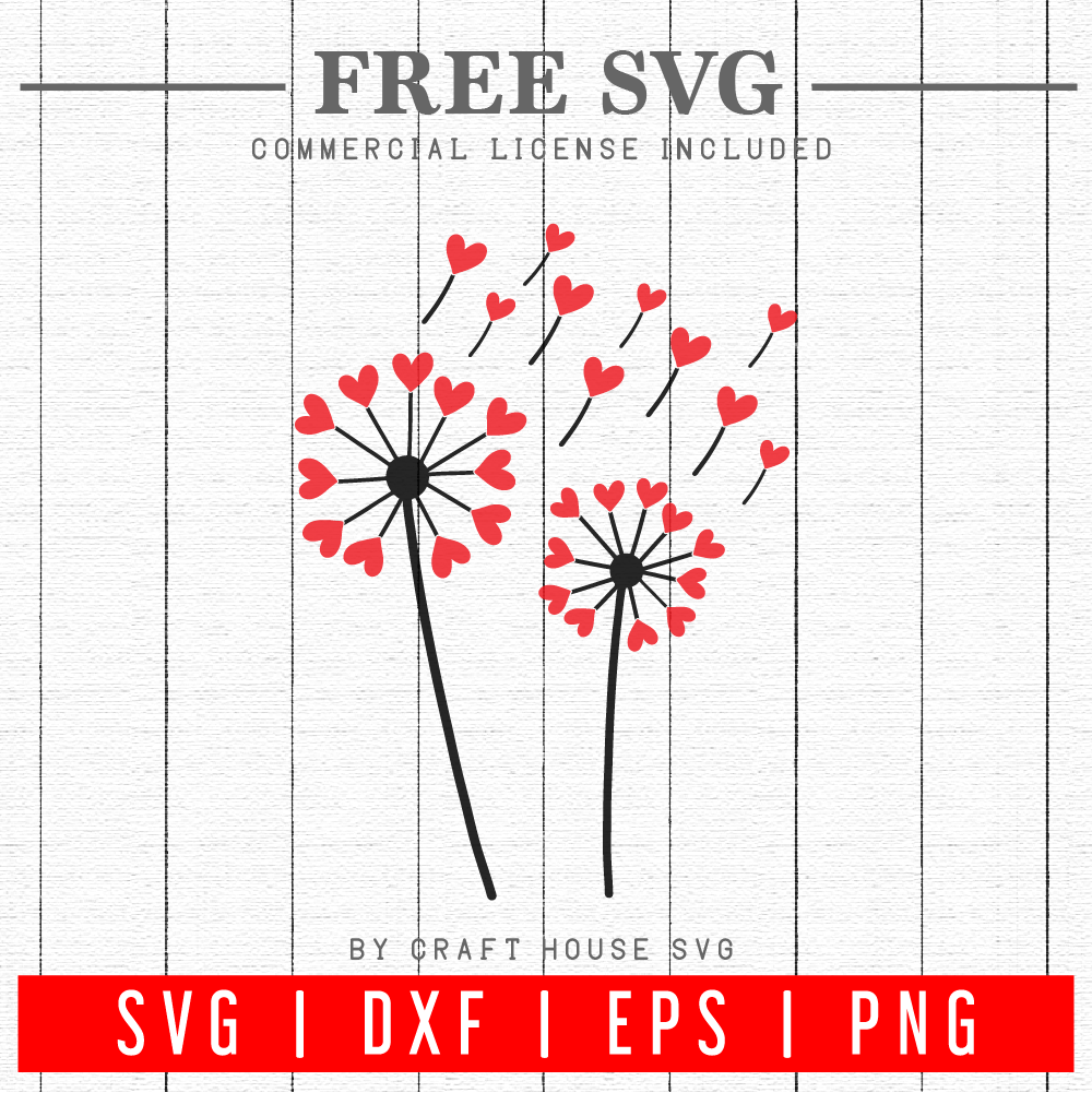 Download Free Heart Dandelion Svg Fb83 Craft House Svg