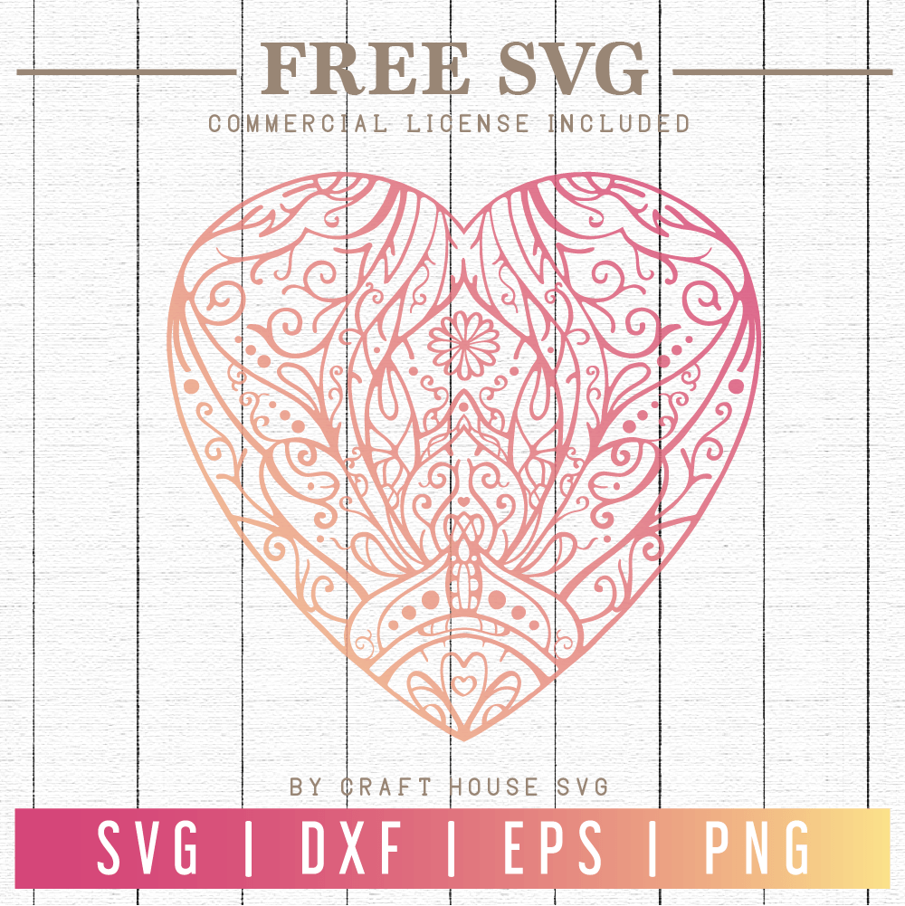 Download Free Heart Mandala SVG | FB79 - Craft House SVG