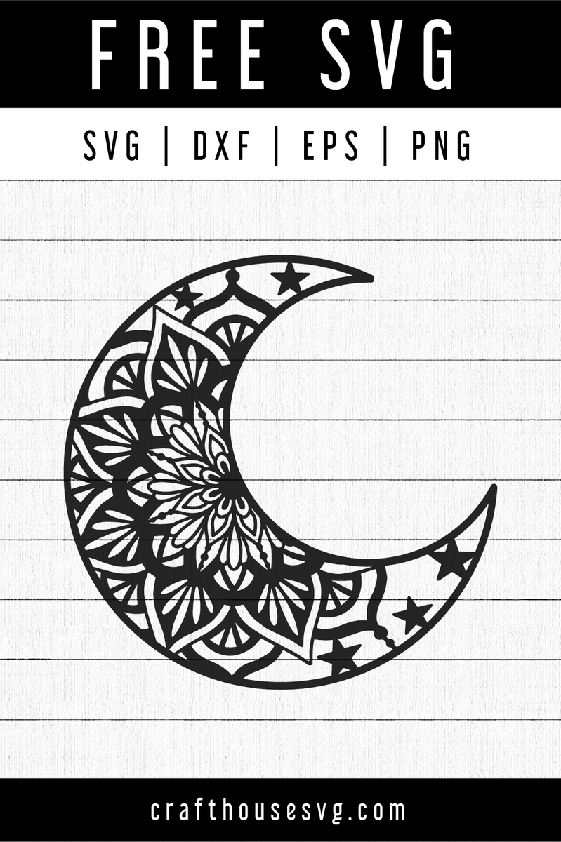 FREE Moon Mandala SVG | FB106 - Craft House SVG