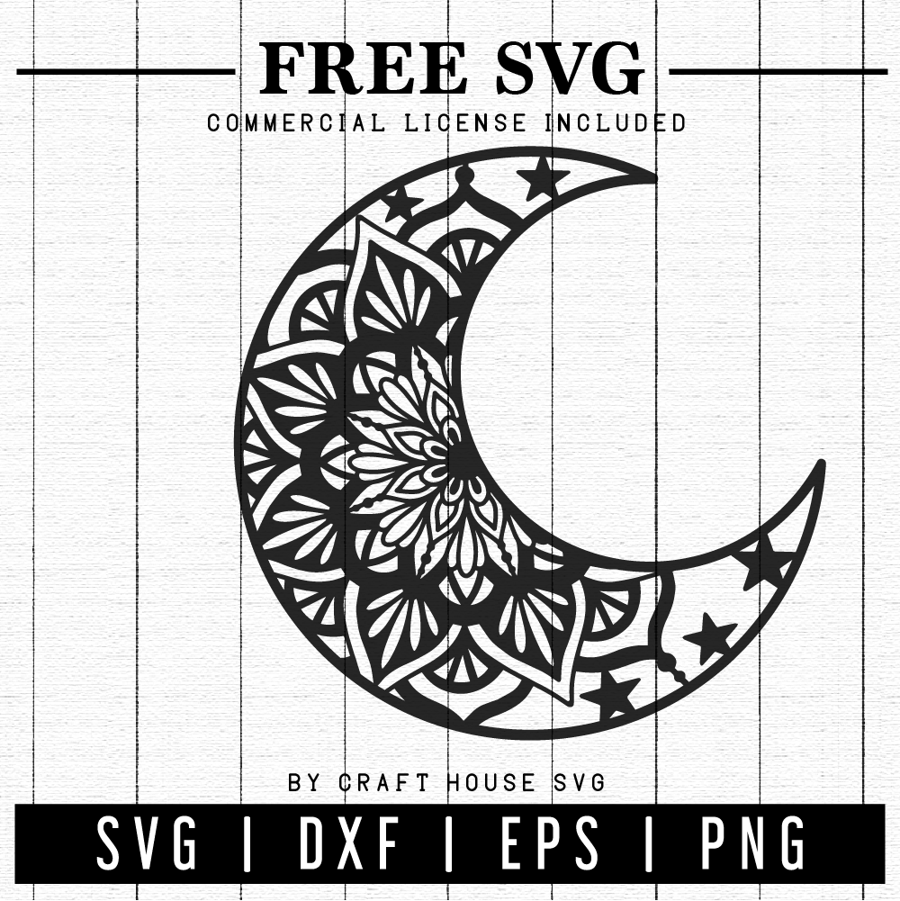 Download FREE Moon Mandala SVG | FB106 - Craft House SVG