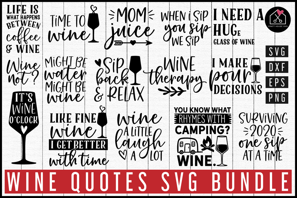 Wine Svg Bundle Craft House Svg