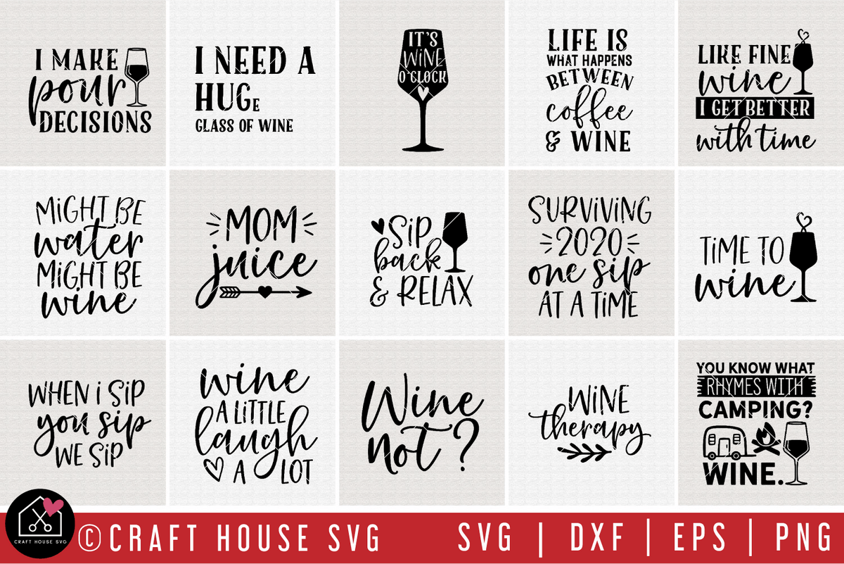 Wine SVG Bundle - Craft House SVG