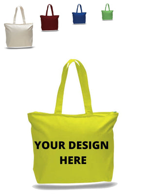 Customized 12oz 14oz Black Cotton Material Handle Canvas Bag with Zipper -  China Printable Bag and Tote Bag price