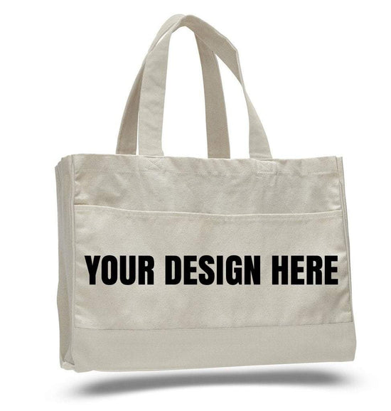 Wholesale Cotton Canvas Tote Bag with Inside Zipper Pocket